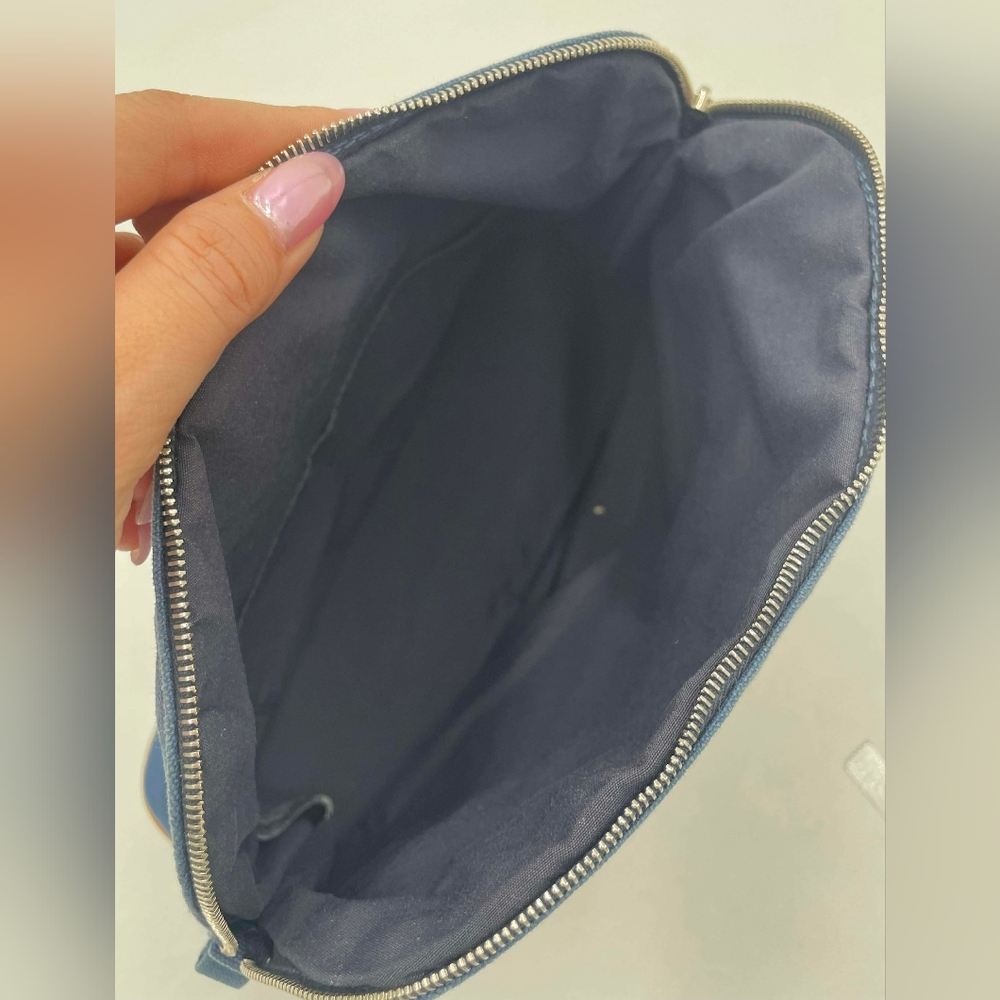 Hermes Blue Canvas Pouch - Picture 8 of 9